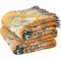 boho Throw Blanket For Bed Cotton Super Soft Floral Print Decorative Sofa Blanket60"80" All Season Rustic Vintage Throw Suitable For Chair Bed So