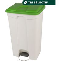 JVD - Container 90L blanc couvercle vert - Matériel professionnel
