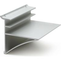 soporte est/madera espesor 25 l100 plata mate cabeza plana con pestaña de sujeccion superior.