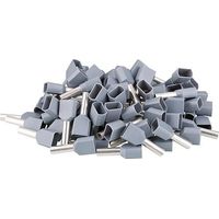 Cosse jumelle isolee 4,0 x 23 gris, sachet a 100 Pieces