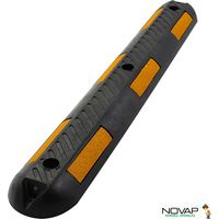 Novap – Séparateur de voie caoutchouc noir et jaune 1000x150x50mm – Bandes rétroréfléchissantes – Résistant UV et hydrocarbures – 6101468