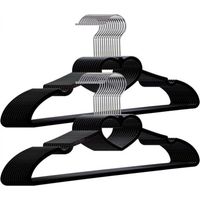20 pièces, 39 x 21 x 0,5 cm, noir, avec crochet pivotant à 360 degrés, cintres en plastique durables pour vêtements, chemises, vestes