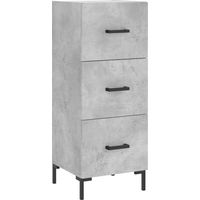 Maison La Vie - Buffet Salon Moderne - Meuble de rangement - Gris béton 34,5x34x90 cm Bois d'ingénierie bu4366