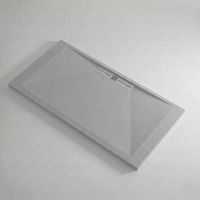 Mineralguss-Duschwanne extra flach EDIS Schieferoptik GRAU 90x140 cm Auslaufschutz in Farbe