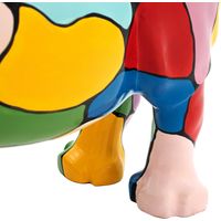 Dekorative Nashornfigur Größe L Kuathé aus Polyresin 104x26x47 cm Mehrfarbig