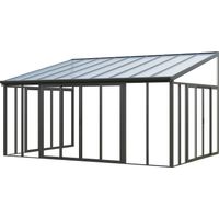 Veranda in Alluminio e policarbonato con protezione UV 20,9 m² Antracite - MATHILDA
