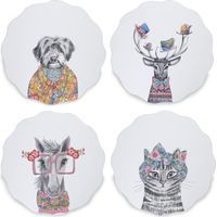 Mikasa Tipperleyhill - Set de 4 Tischsets mit abstraktem Design de geformte Tiere de Jakobsmuschel, Rückwand de Kork, Heimdekor.