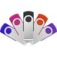Cle USB - 32 Go - USB 2.0 - Pivotante - Pour Stockage Et Transfert De Donnees - Lot De 5