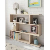 Dmora – Bibliothèque basse double face 110x25x97 cm – 3 compartiments – Chêne mélaminé résistant aux chocs – Meuble moderne pour bureau et salon - 110x25h97