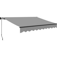 Toldo Retráctil de Aluminio para Ventanas y Puertas con Protección UV30+ y Inclinación Ajustable 360x220 cm Gris