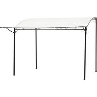 Pavillon pliable 3x2,5m blanc crème résistant intempéries avec extension toit
