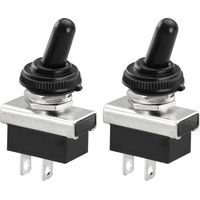 2 Pièces Metal Interrupteur À Bascule Flip 12V 25A SPST On/Off 2 Position 2 Broches Pour Voiture Dash Light Avec Capuchon Imperméable À L'eau