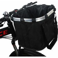 Cestino Trasportino per cani pieghevole e staccabile, con cestino per manubrio per bici regolabile a sgancio rapido Facile da installare