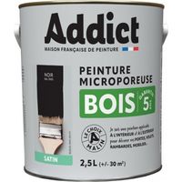 Peinture Bois 2.5 Litres Noir - Addict