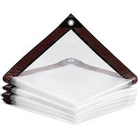 Waterproof Transparent PE Tarpaulin, UV Resistant, Outdoor Protective Tarpaulin with Metal Eyelets, for Garden Furniture, Greenhouse for Plants (Transparent, 1x2 m)