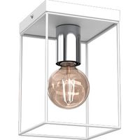 Plafoniera moderna quadrata bianca cromo Homen Luminex E27