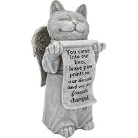 Statuette de mémorial pour chat, empreintes de pattes, décoration multicolore, souvenir chat, cadeau de deuil, décoration funéraire