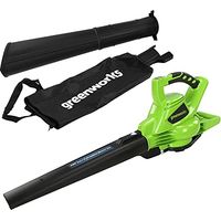 Greenworks 40V Aspiratore Soffiatore a Batteria per Foglie, con Motore Brushless, 280km/h, 9,63m³/min, Sacco di Raccolta da 45L, SENZA Batteria e Caricabatterie, Garanzia 3 Anni GD40BV