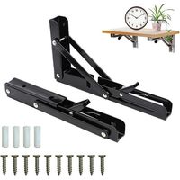 Équerre Pliante, Étagère murale Pliante, 2 Pcs 200mm Support d' étagères Pliants en Acier Inoxydable, Support Pliant, Console Equerre, Tablette Pliante Murale Pour Etagere Murale Banc de Tabl