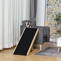 Rampa pieghevole per cani PawHut per letto e divano, rampa per animali domestici con 4 altezze regolabili da 26 a 61 cm, tappetino antiscivolo, scaletta per cani da 90 cm per cani di taglia grande sot