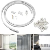 TolleTour Tringle à rideaux Tringle de plafond pliable, tringle flexible pour rideaux et séparateurs de pièce