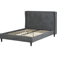 Amelia 4 Feet 6 Inches Bed Frame - L211 x W160.5 x H115 cm - Dark Grey Fabric
