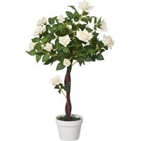 Arbre artificiel, plante artificielle dans un pot de ciment, plante artificielle