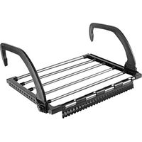 Secadora de ropa exprés, plegable, de acero inoxidable, para balcones, alféizares, vallas y barandillas, 3240 cm, color negro