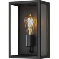 Konstsmide Carpi Lanterne murale d'extérieur moderne moyenne E27 noire avec verre transparent, IP44