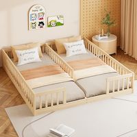 Modernluxe – Lit enfant 90 x 200 cm – Barrières de sécurité – Sommier à lattes en pin naturel – Charge jusqu'à 100 kg – Montage facile