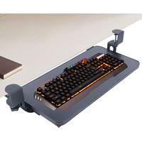 Support de clavier, support de clavier avec C - clip support de rangement de clavier rétractable sous la table support de clavier 520x250 mm