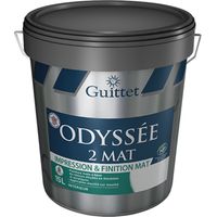 Guittet – Peinture laque blanche 3L pour plâtre et bois – Protection contre moisissures – Temps de séchage rapide – 26305