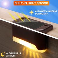 Lampe Solaire Extérieur 4 Pack, LED Lumière Solaire Mural d'extérieur Etanche Lampe Jardin Auto On/Off pour Garage Carport Terrasse Maison Carport Patio Chemins Allée Piscine Pont Decoration