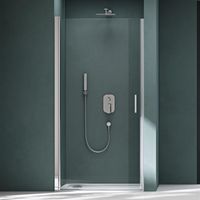 Mai & Mai Porta Doccia Nicchia 80x195cm Vetro Sicurezza ESG Trasparente, Cabina Doccia con Meccanismo Sollevamento e Abbassamento Teramo24K
