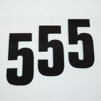 Lot de 3 sticker autocollant numéro de course 5 noir Blackbird