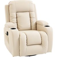 Fauteuil Auerbach Massage Chauffant Inclinable 8 Zones Relaxation Crème