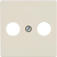 Plaque de recouvrement pour raccord TV/SAT, blanc electrique/type de protec IP2, version 2 trous