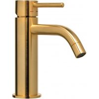 Honey Gold gebürstete Waschtischarmatur mit Clic-Clac 1"1/4G Ablaufgarnitur Paffoni Light Serie LIG071KHGSP Messing - Honey Gold Spazzolato