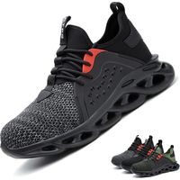 Safety Shoes Lightweight Men Women - Breathable Flying Puncture Proof Sneakers Work Shoes Steel Toe Cap Construction Shoe,Grey-43