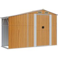 Pergola de jardin marron, dimensions 277x93x179 cm, en acier galvanisé.
