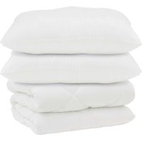 Couette avec Oreillers 3 pcs Blanc Microfibre et Plumes D'oie