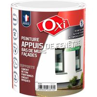 Peinture appuis de fenêtre 1L blanc – Haute résistance anti UV – Effet perlant – Auto-nettoyante – Rendement 8 m² par litre – OXI