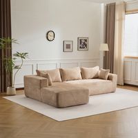 Ecksofa Modernes Samtcord Schlafsofa, Sofa klein L-Form Couch