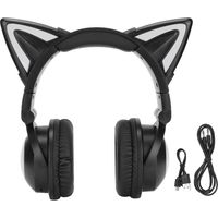Casque Bluetooth Oreilles de Chat avec Microphone LED Stéréo pour Filles Enfants