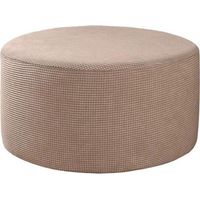 Pouf extensible housses pouf rond couvre repose-pieds amovible couvre pouf de rangement protéger les couvertures pour salon Kahki