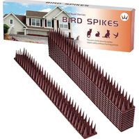 Bird and Animal Spikes, 12-Piece Anti-Climb Fence Set, Rustproof Strips, 10.5x4.7x43.5cm, Easy Mount Design, for Pigeons, Cats, Squirrels, Garden, Balcony, Yard, Indoor Outdoor Use