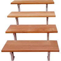 BALI Gartentreppe Stahl H71cm - 4 Bankirai Hartholz Stufen B80cm