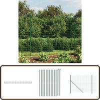 Clôture en treillis métallique avec bride vert 2,2x25 m - Clôture Métal - Clôture Jardin - Clôture Rigide - Clôture Sécurité - Clôture Design