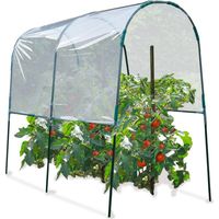 Tomatengewächshaus für den Garten, 200 x 120 x 170 cm, mit transparenter Folie + Stahlbögen