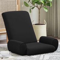 vidaXL Adjustable Floor Chair Black Grainy Velvet